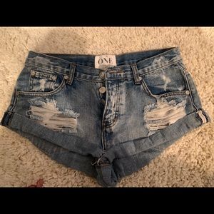 One Tea Spoon Denim Shorts